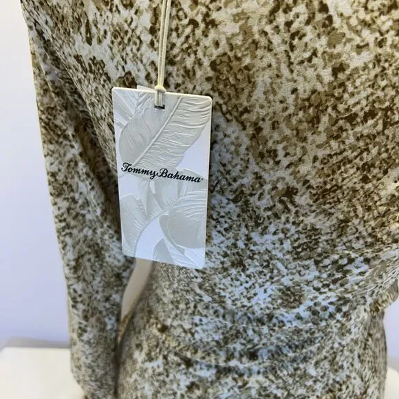 Tommy Bahama Clara Playa Python Short Wrap Dress Deep V Neck SZ S